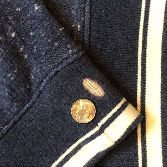 URBAN PIPELINE Mens Blue Speckled Full Zip Jacket Striped Collar Cuff Hem XXL - Picture 7 of 8